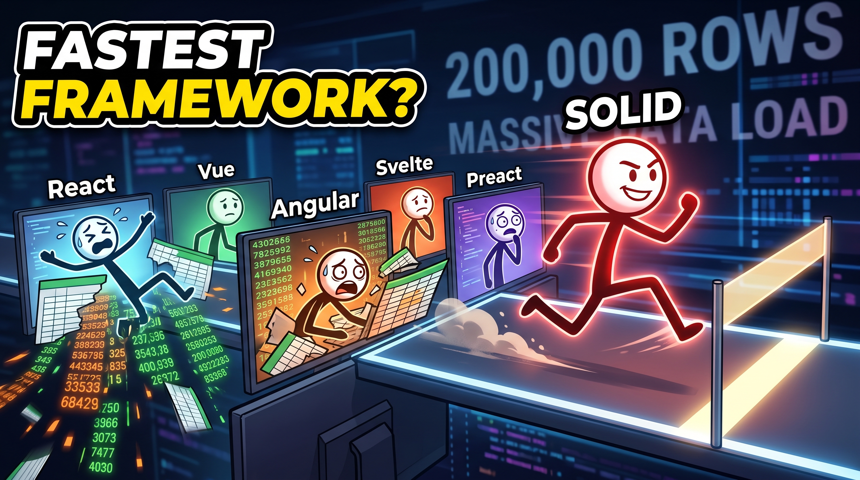 Which Front-End Framework Is Fastest in 2026? I Stress-Tested Them With 200,000 Rows